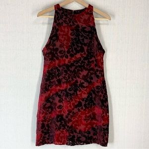 Somedays Lovin~NWT~Women's Hi Neck‎ Sleeveless Cut-Out Back Red Floral Mini~Sz M